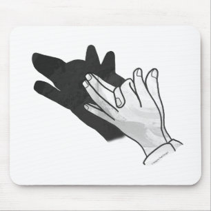 Hand Silhouette Wolf Mouse Pad