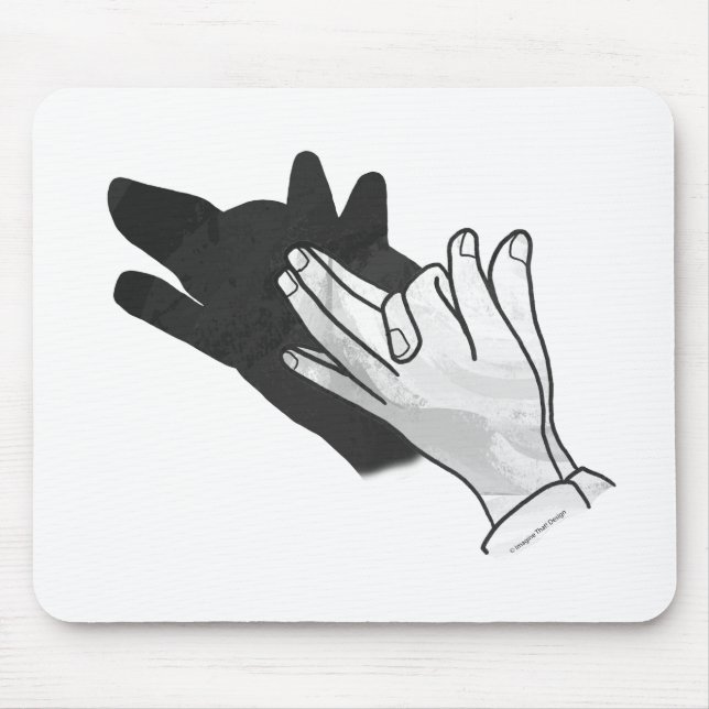 Hand Silhouette Wolf Mouse Pad (Front)