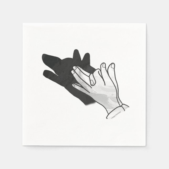 Hand Silhouette Wolf Napkins (Front)