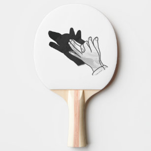 Hand Silhouette Wolf Ping Pong Paddle