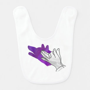 Hand Silhouette Wolf Purple Bib