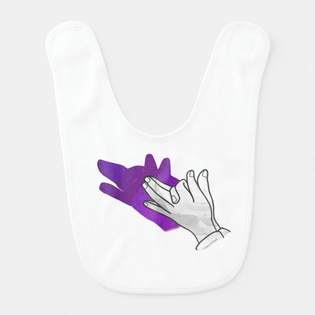 Hand Silhouette Wolf Purple Bib (Front)
