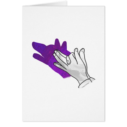 Hand Silhouette Wolf Purple Cards (Front)