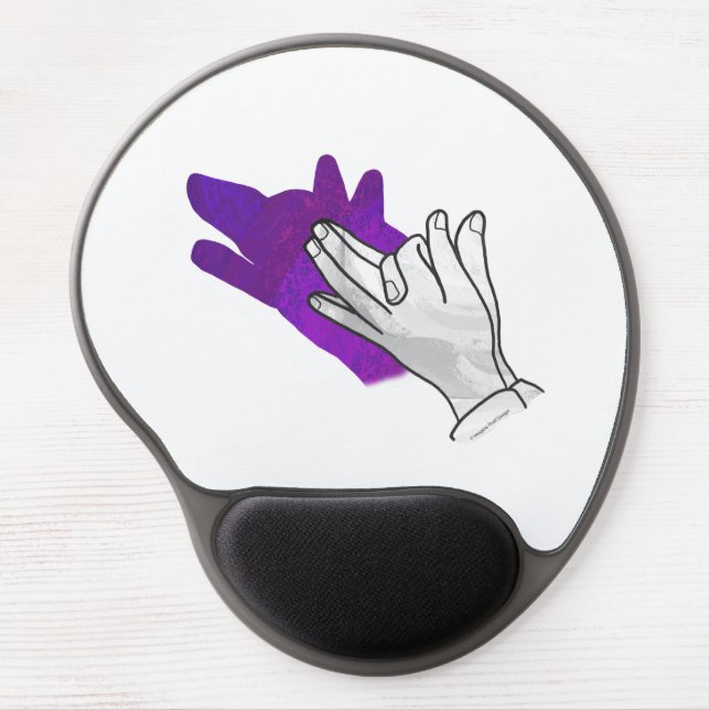 Hand Silhouette Wolf Purple Gel Mouse Pad (Front)
