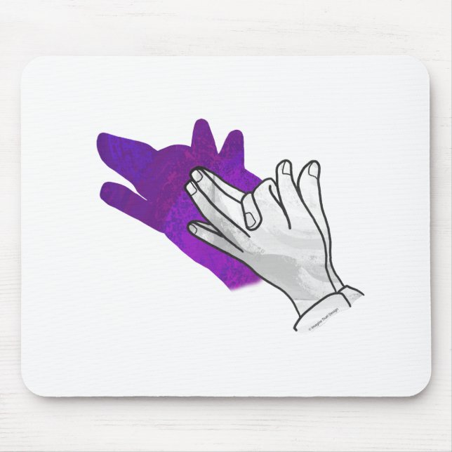 Hand Silhouette Wolf Purple Mouse Pad (Front)