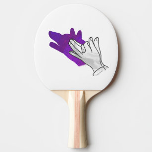 Hand Silhouette Wolf Purple Ping Pong Paddle