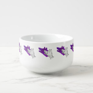 Hand Silhouette Wolf Purple Soup Mug
