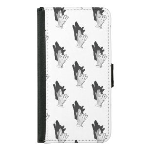 Hand Silhouette Wolf Samsung Galaxy S5 Wallet Case