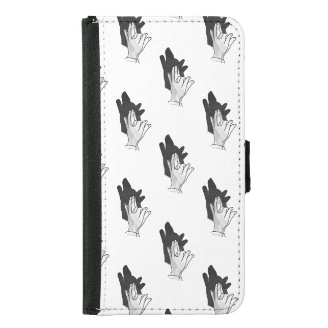 Hand Silhouette Wolf Samsung Galaxy Wallet Case (Front)