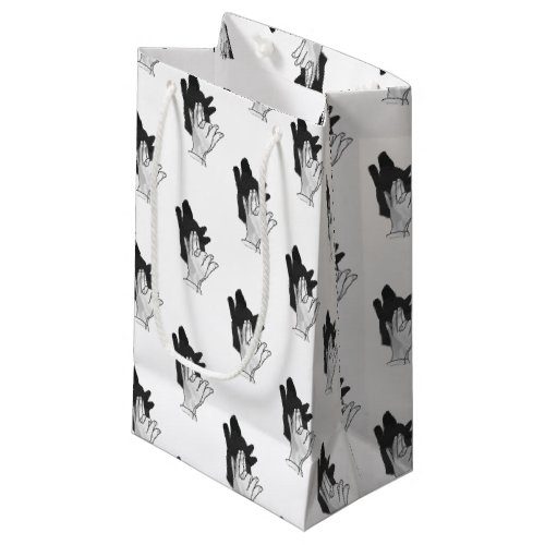 Hand Silhouette Wolf Small Gift Bag