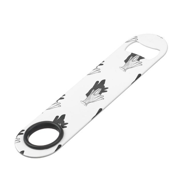 Hand Silhouette Wolf Speed Bottle Opener (Back Angled)