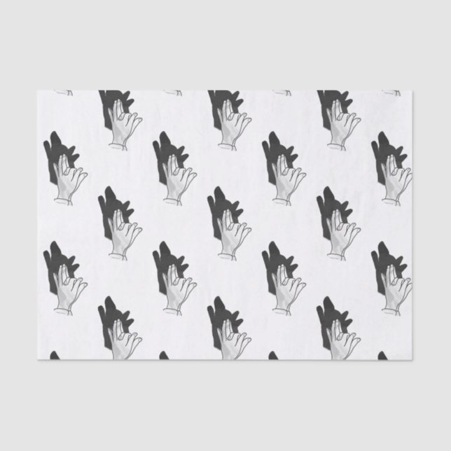 Hand Silhouette Wolf Tissue Paper (Front)