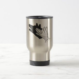 Hand Silhouette Wolf Travel Mug