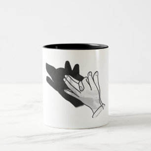 Hand Silhouette Wolf Two-Tone Coffee Mug