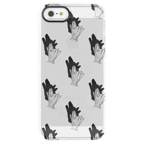 Hand Silhouette Wolf Clear iPhone SE55s Case