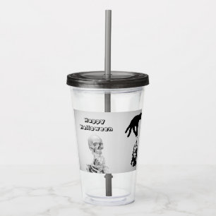 Hand Skeleton Halloween Acrylic Tumbler