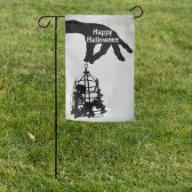 Hand Skeleton Halloween Garden Flag