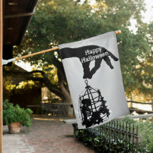 Hand Skeleton Halloween House Flag