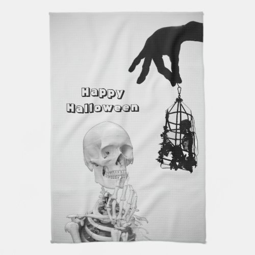 Hand Skeleton Halloween Kitchen Towels