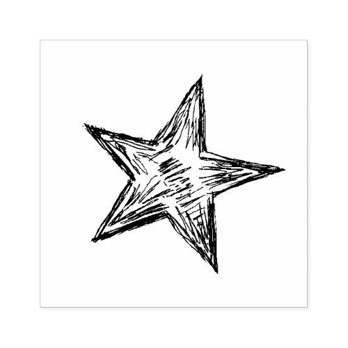 Hand Sketched Pencil Star Stamp