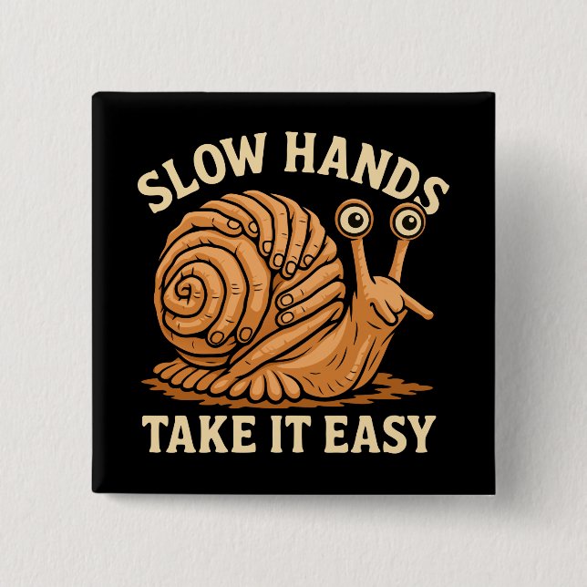 Hand Snail Art Handmade Snail Style Button (Front)