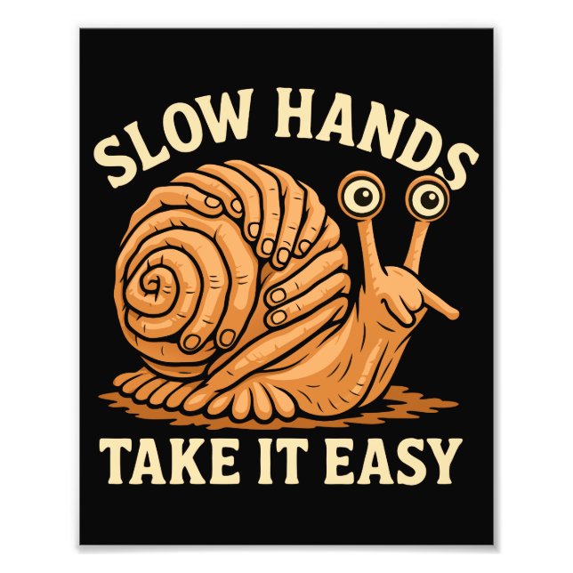 Hand Snail Art Handmade Snail Style Photo Print (Front)