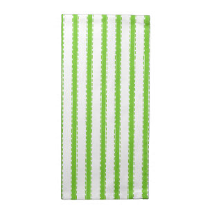 Hand-Stitched Ticking Stripe Coordinate - Lime Cloth Napkin