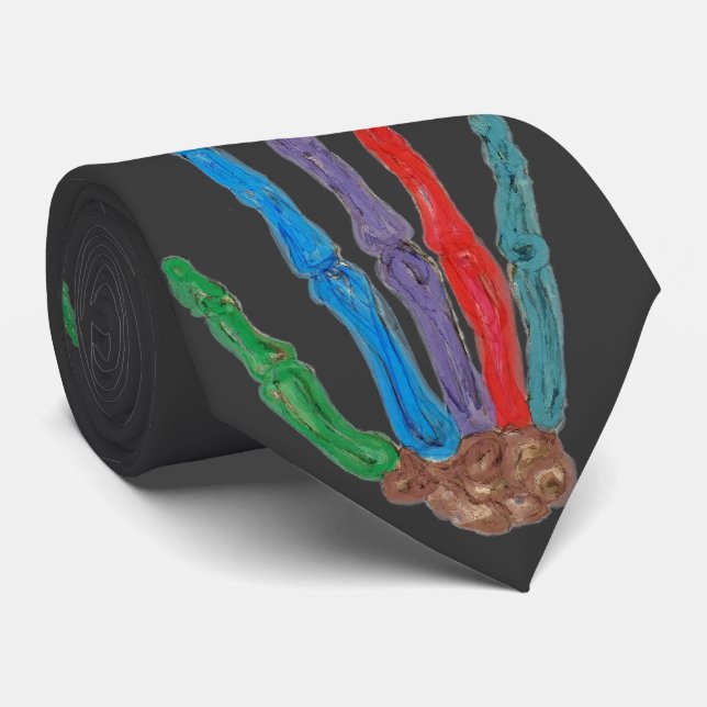 Hand Surgeon Gifts Artsy  Mens Tie Black (Rolled)