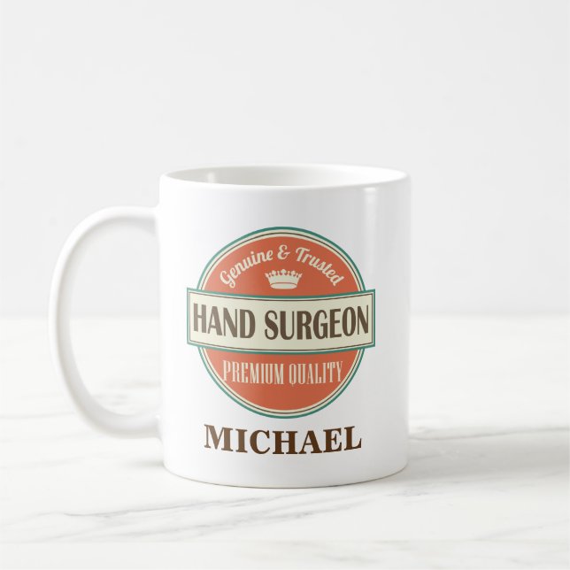 Hand Surgeon Personalized Office Mug Gift (Left)