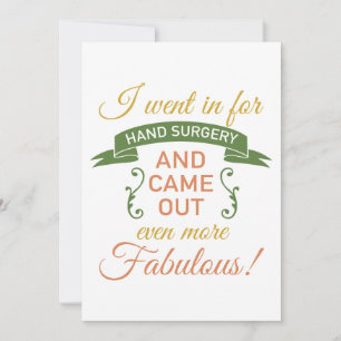 Hand Surgery Fabulous Recovery (Green) Invitation