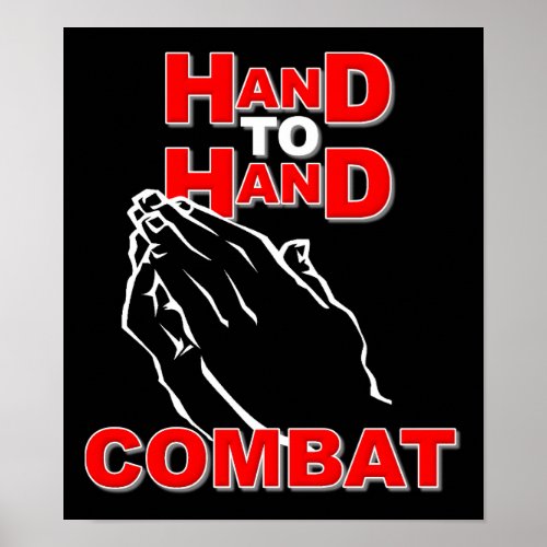 Hand To Hand Combat Prayer Sign Poster Christian
