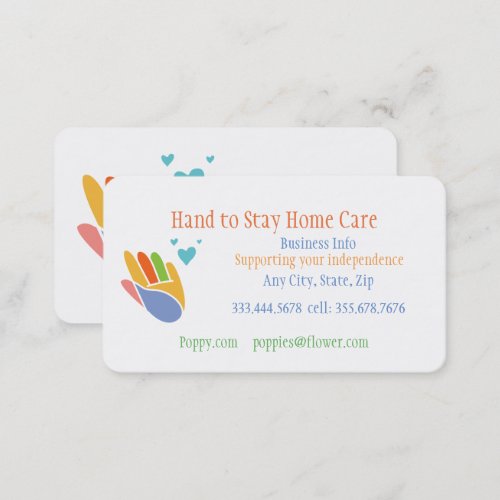 Hand to Stay Home Care Business Card
