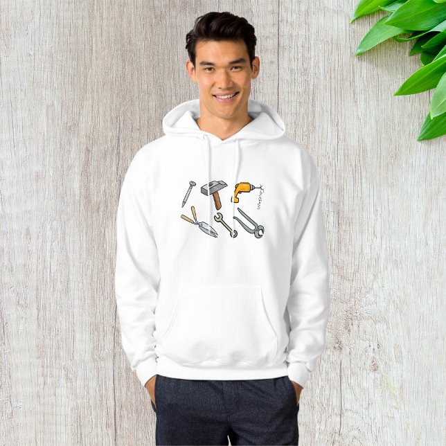 Hand Tools Hammer Drill Nail and Wrench Hoodie (Creator Uploaded)