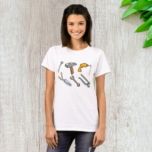 Hand Tools Hammer Drill Nail and Wrench T-Shirt