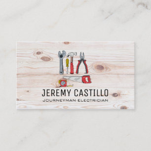 Hand Tools Hardware Logo Wooden Boards Business Card