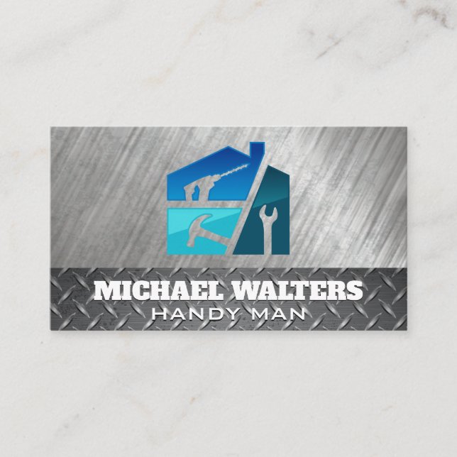 Hand Tools | Metal | Steel Business Card (Front)