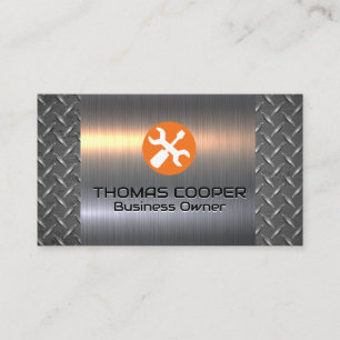 Hand Tools Metallic Brushed Steel Plated Business Card
