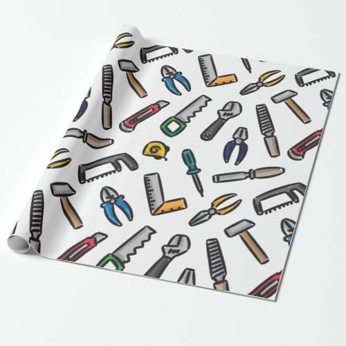 Hand tools pattern color wrapping paper