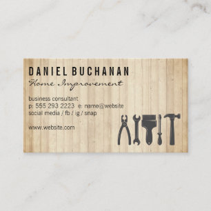 Hand Tools Wooden Boards Business Card