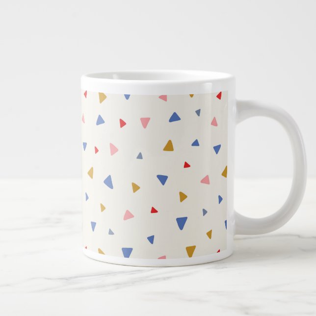 Hand Tossed Triangle Pattern Giant Coffee Mug (Right)