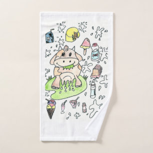 Hand towel, child drawing. towel
