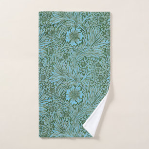HAND TOWEL : WILLIAM MORRIS : GREEN MARIGOLD