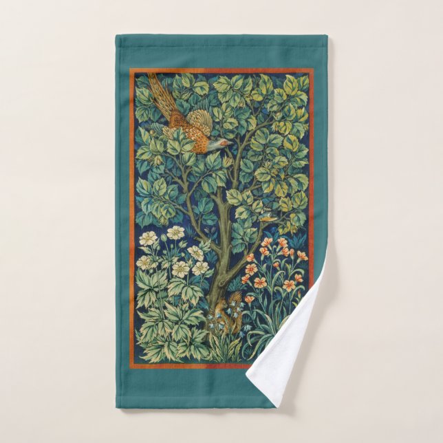 HAND TOWEL : WILLIAM MORRIS : PHEASANT DESIGN (Hand Towel)