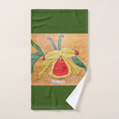 Hand towel with abstract botanical design