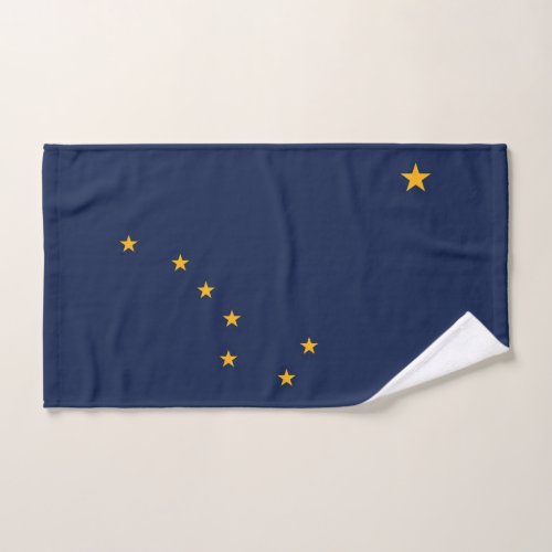 Hand Towel with Flag of Alaska State USA