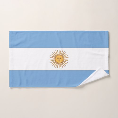 Hand Towel with Flag of Argentina