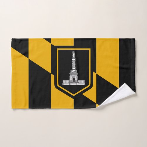 Hand Towel with Flag of Baltimore City USA