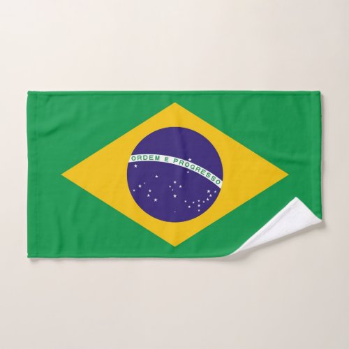 Hand Towel with Flag of Brazil