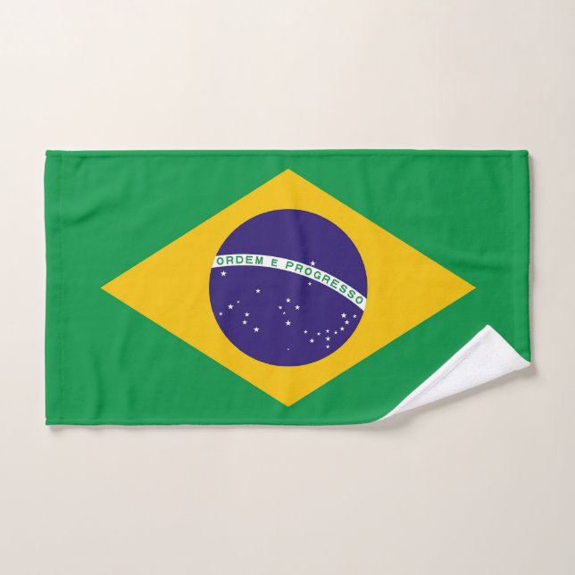 Hand Towel with Flag of Brazil (Hand Towel)