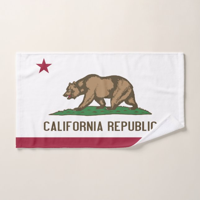 Hand Towel with Flag of California State, USA (Hand Towel)
